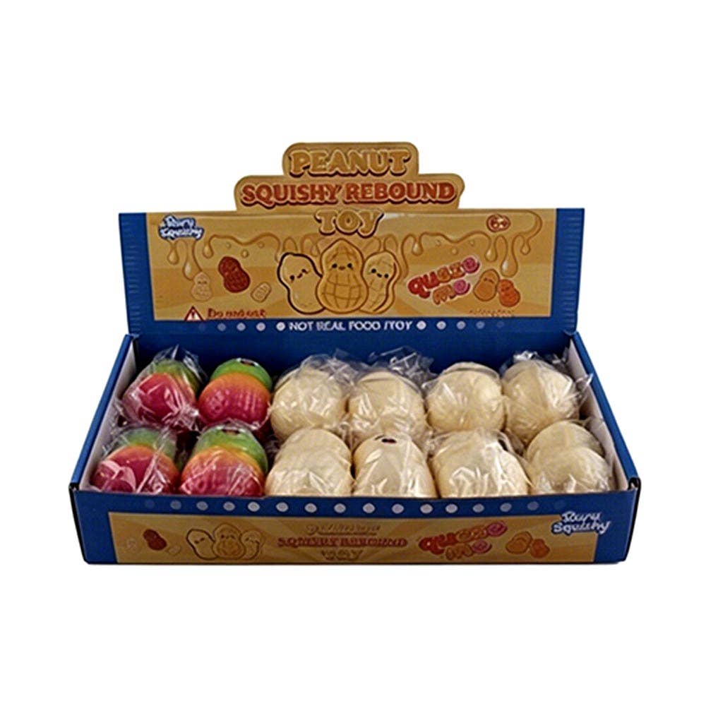 12PCS -  Peanut Squeeze Squishy Stress Relief Toy
