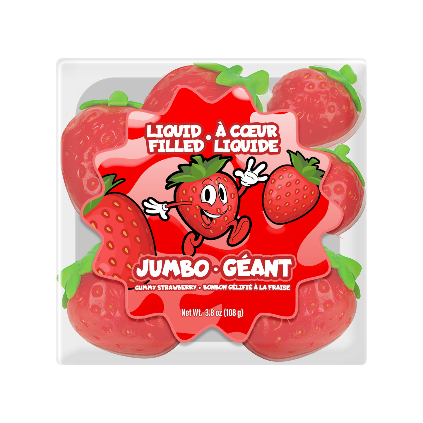 Liquid Filled Strawberries 4D Realistic Gummy Candy 8 Ct RRP