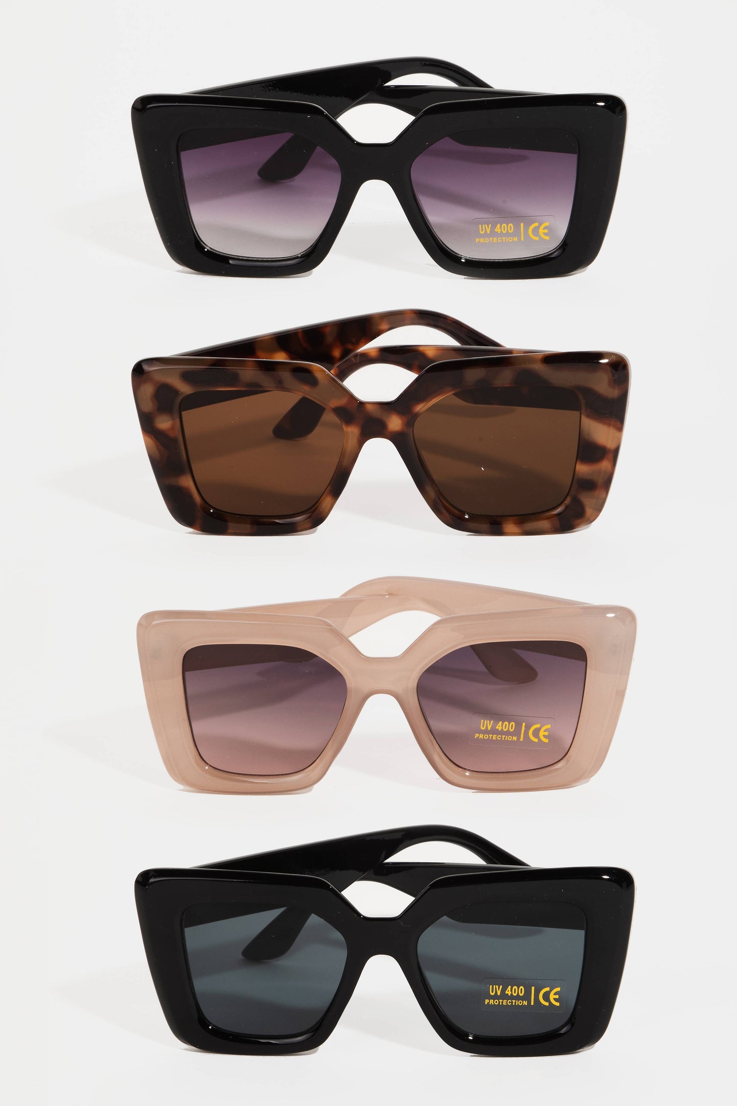 Thick Plastic Frame Cat Eye Sunglasses: Assorted