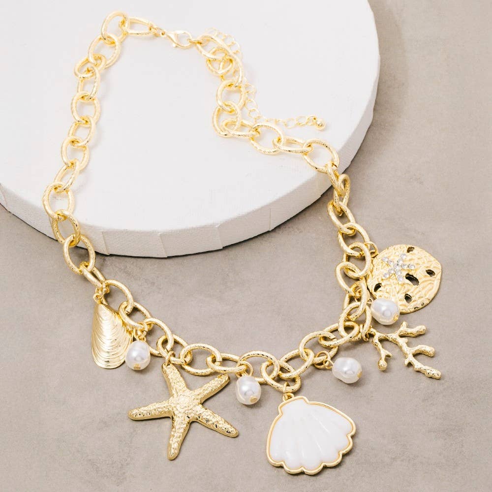 Assorted Sealife Charms Chain Necklace: G