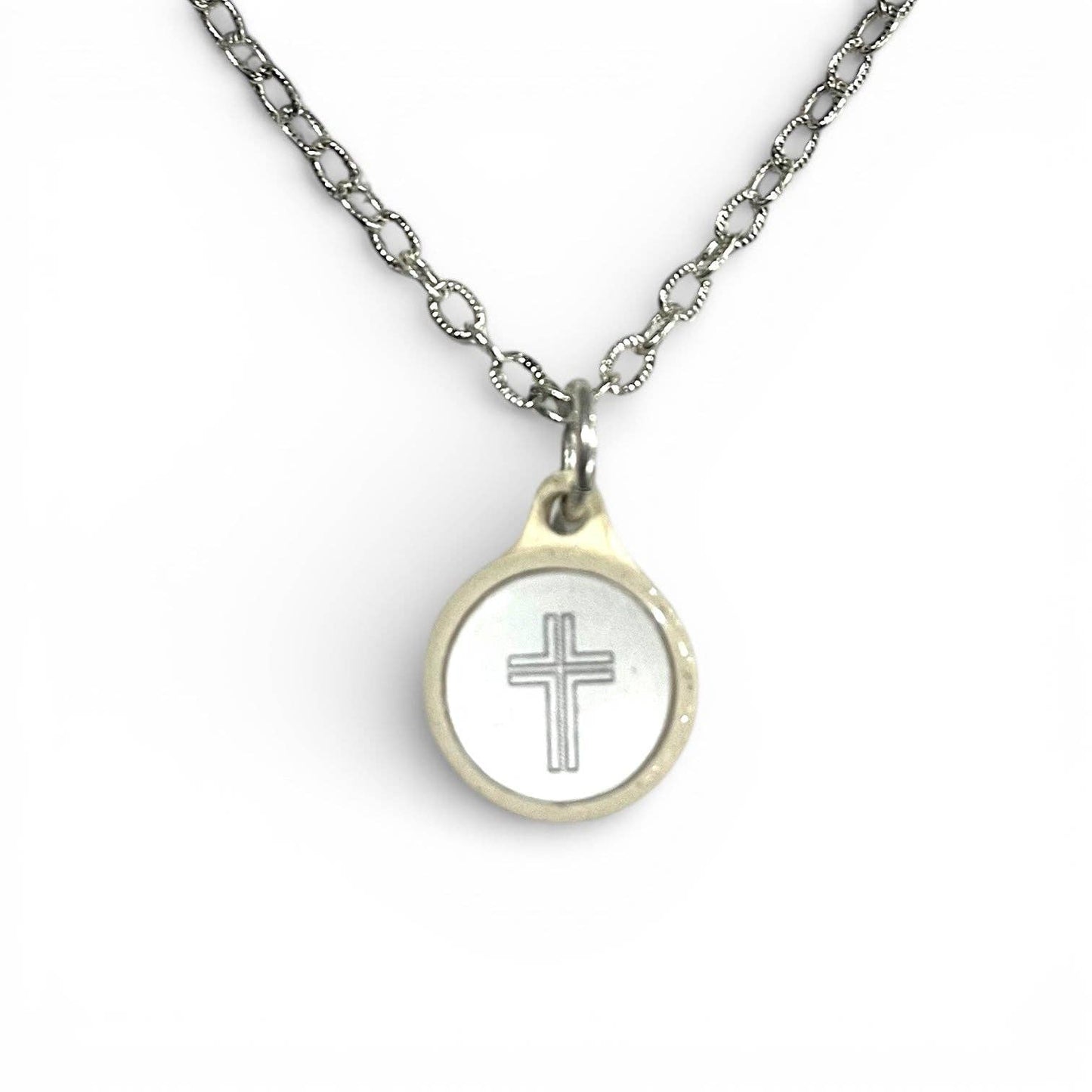 Tap To Pray® Survivor Series Necklace: Silver + Cross