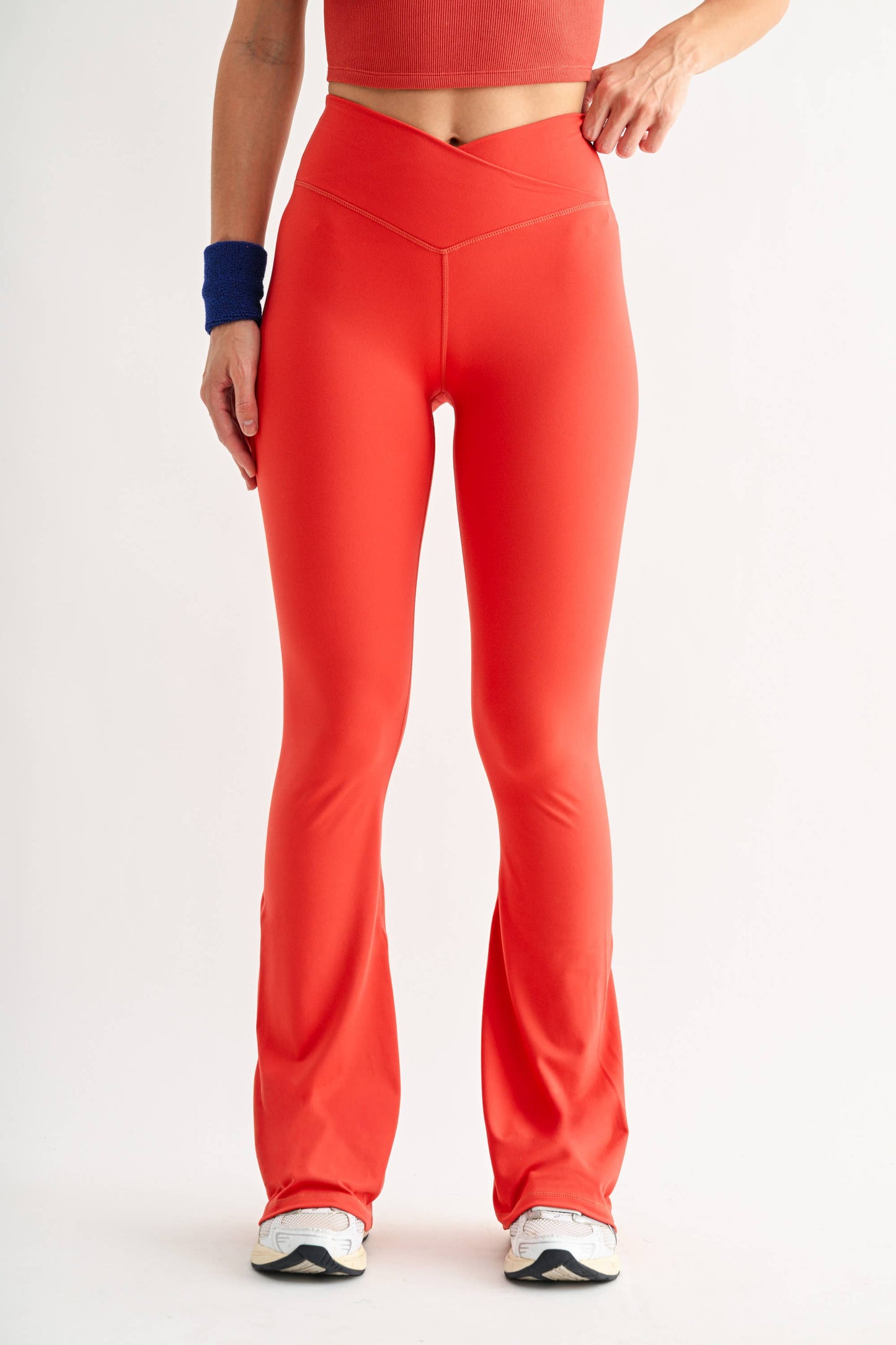 Venice Crossover Waist Yoga Pants: DARK PLUM / S:M:L (2:2:2)