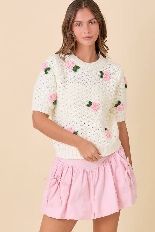 Bubble Skort With Ribbon Bow Tie Pocket Detail: LIGHT PINK / M