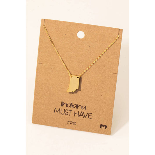 Indiana State Pendant Necklace: G