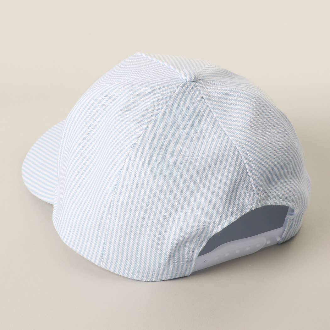 USA Embroidered Patch Varsity-Style Stripe Trucker Hat 
: PINK
