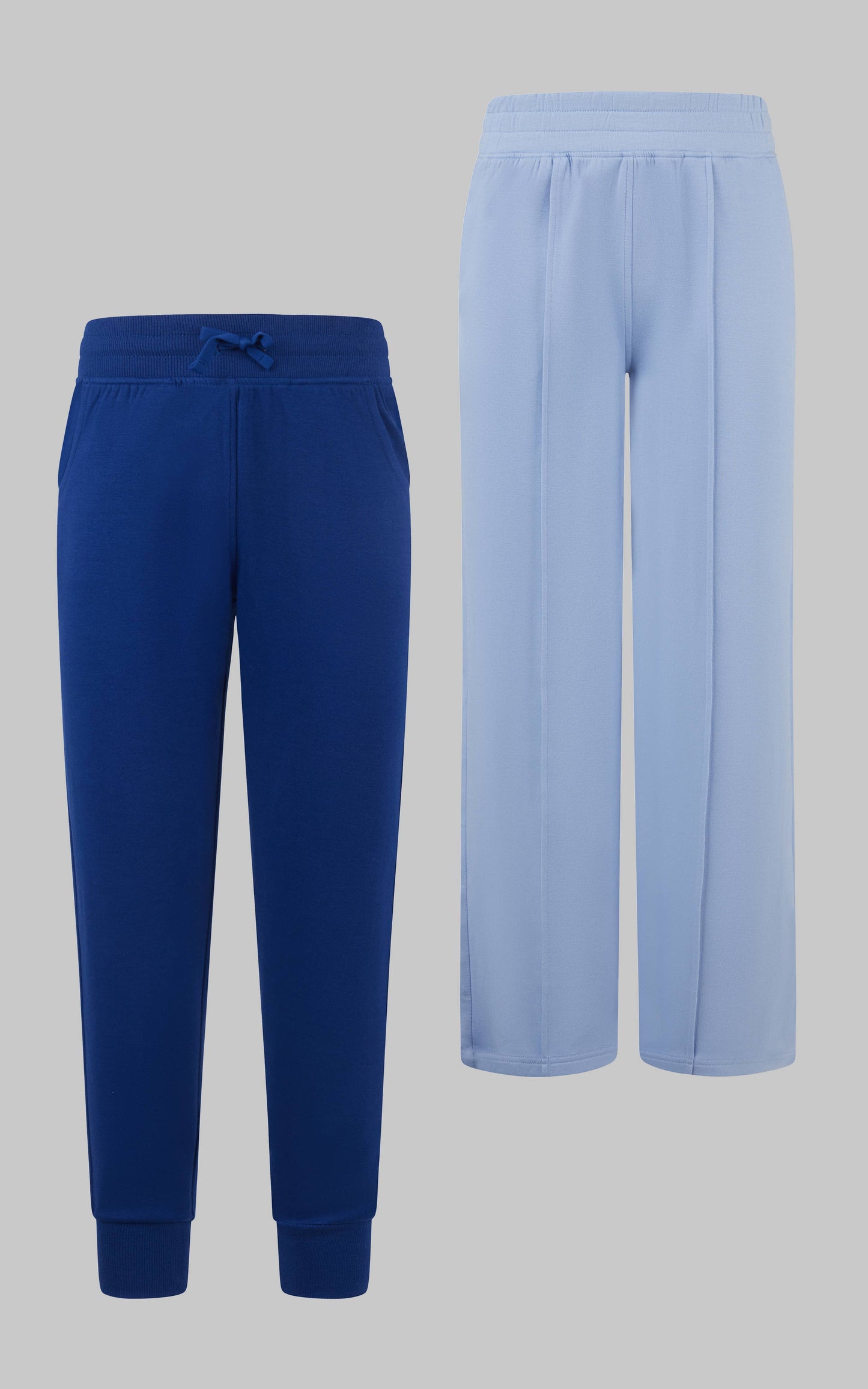 Girls Scuba Wide Leg Pants and Jogger - 2 PCS Set: BLACK/MOONLITE MAUVE