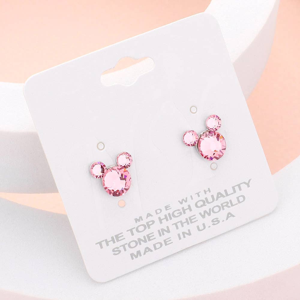 Mouse Character Stud Earrings: Aqua