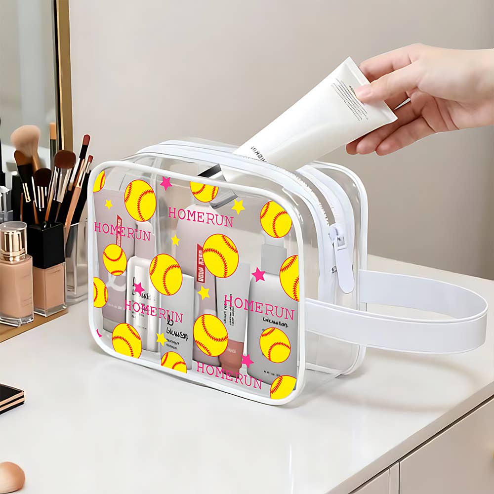Volleyball Pouch Ball PVC Game Day Clear Makeup Bag: VWhite / M