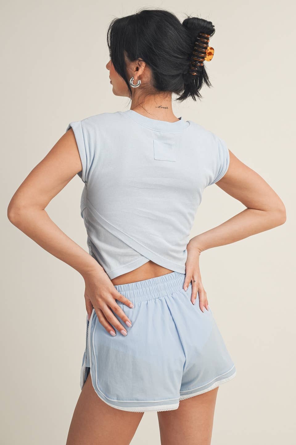 Slub Crossover Top: Blue / M