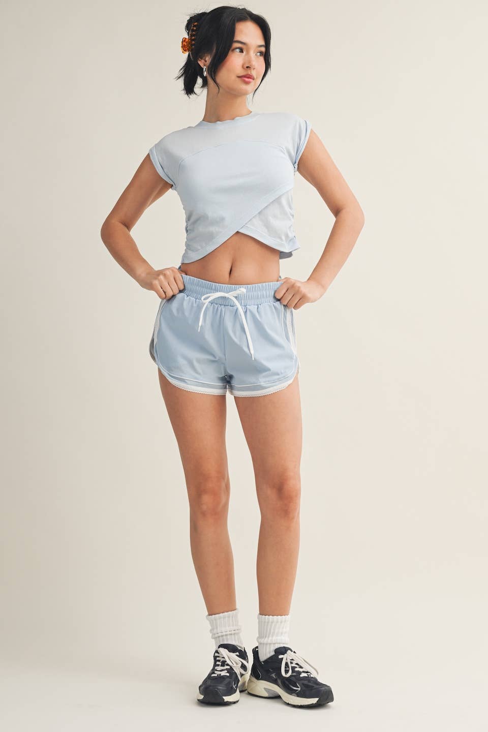Slub Crossover Top: Lemon / M