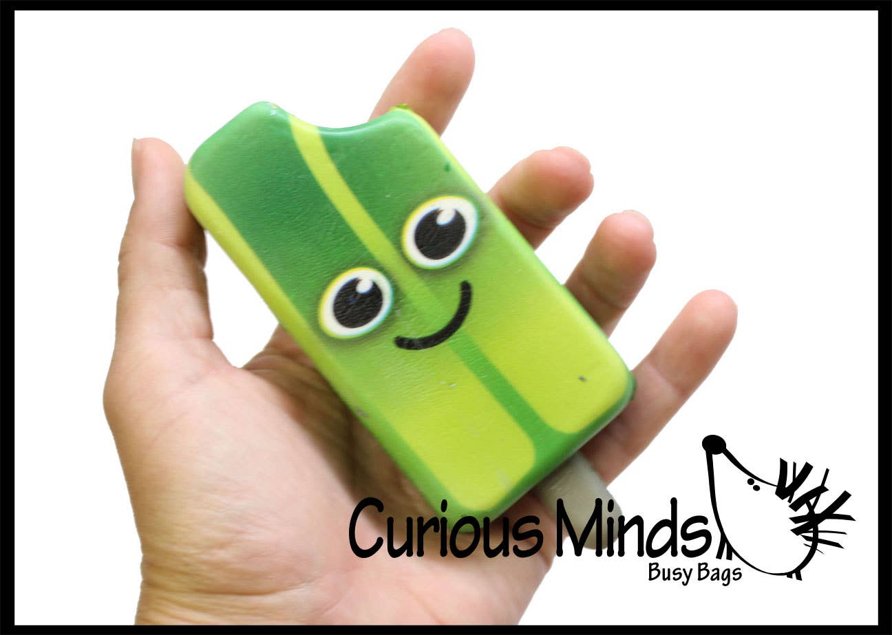 1 Squishy Slow Rise Popsicle with Face -  Scented Sensory, S