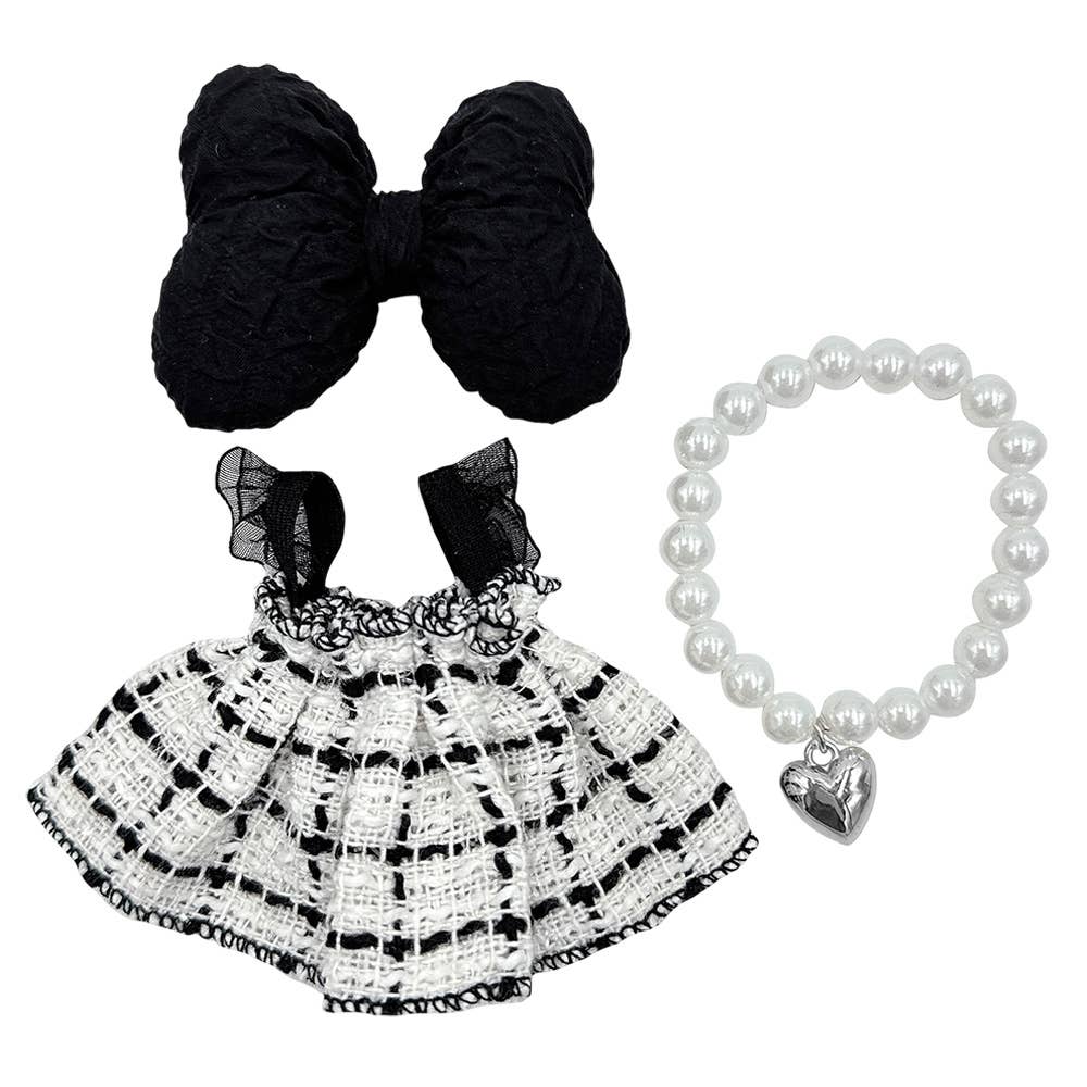 Adorable Labubu Compatible Mini Dress Outfit Set: Pink
