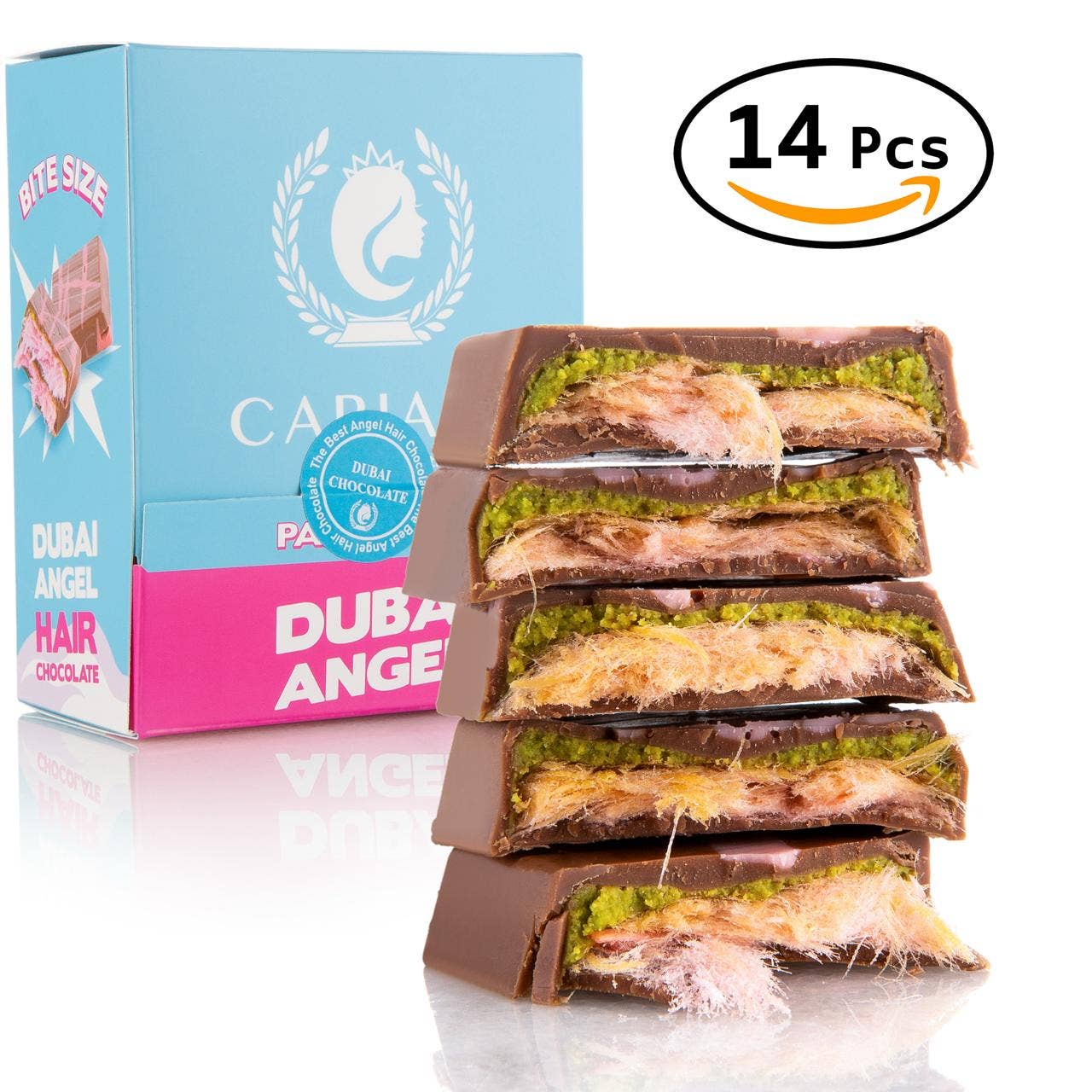 Angel Hair Dubai Chocolate Bite Size Party Box  - 14 Piece