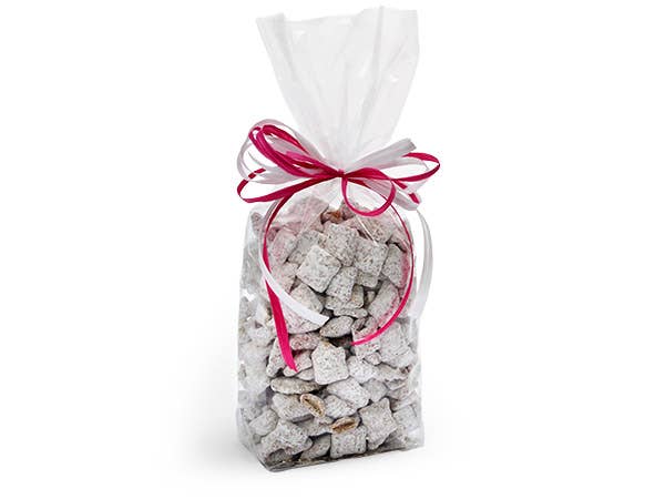 Clear 1.4 MIL Cello Treat Bags with Cardboard Bottom: 2.25x1.5x7" / 100
