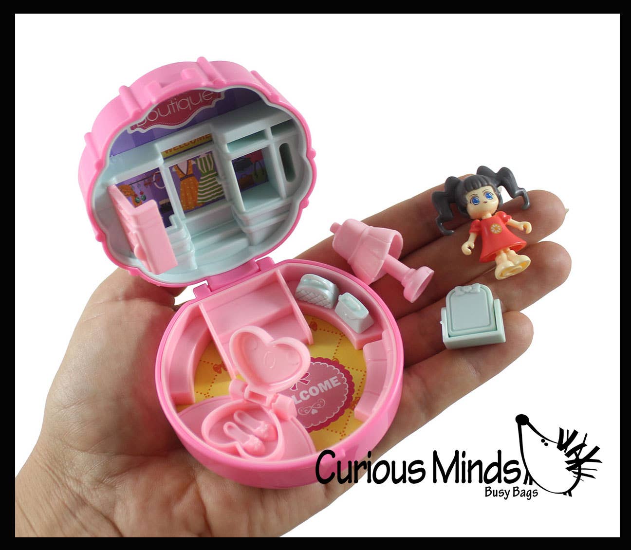 1 Pocket Size Mini Doll Playset - Folding Compact Doll House