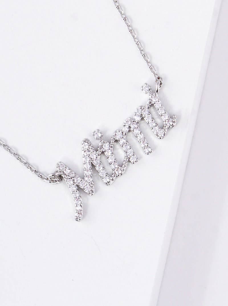 Gold Plated Cubic Mimi Necklace: Silver