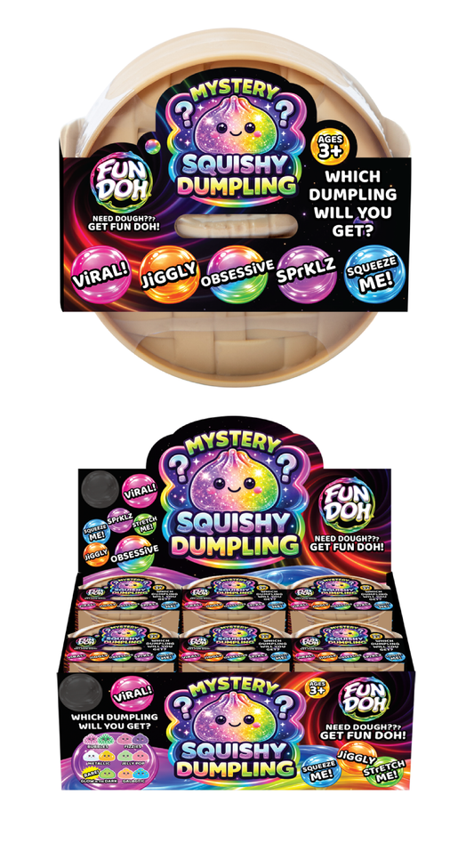 Fun Doh Mystery Dumpling Squishies | 12-Piece Retail Display: Wholesale Price