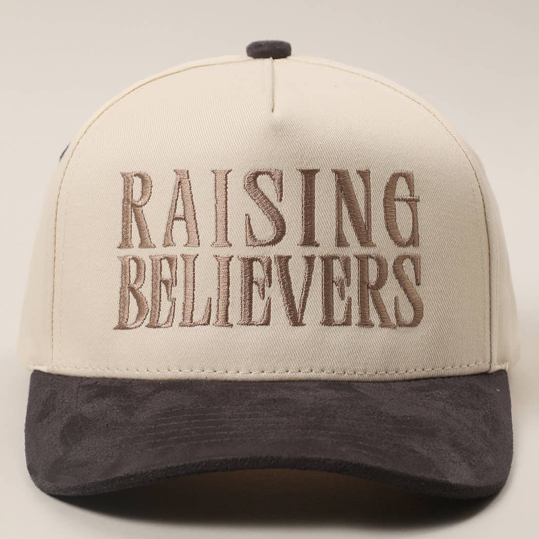 RAISING BELIEVERS Suede Two-Tone Trucker Hat: BLK / One Size
