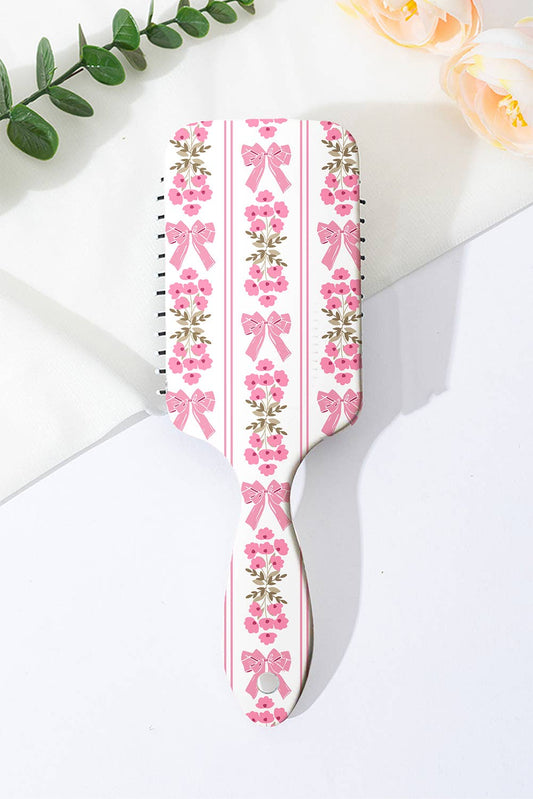 Floral Bow Print Long Handle Air Cushion Comb: As shown / Missy / Standard
