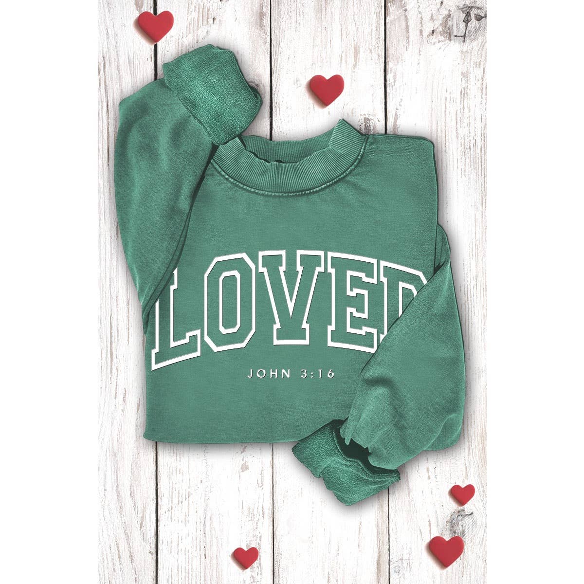 LOVED PUFF PRINT MINERAL GRAPHIC SWEATWHIRTS: MINERAL VINTAGE RED / S-M-L-XL(1-2-2-1)