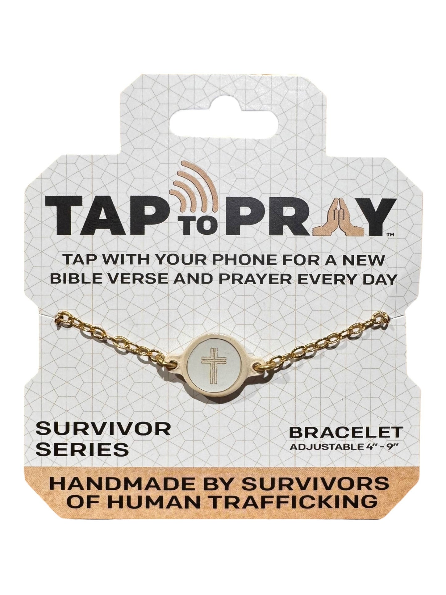 Tap To Pray™ - Survivor Series Handmade Bracelets: Turquoise + Cross