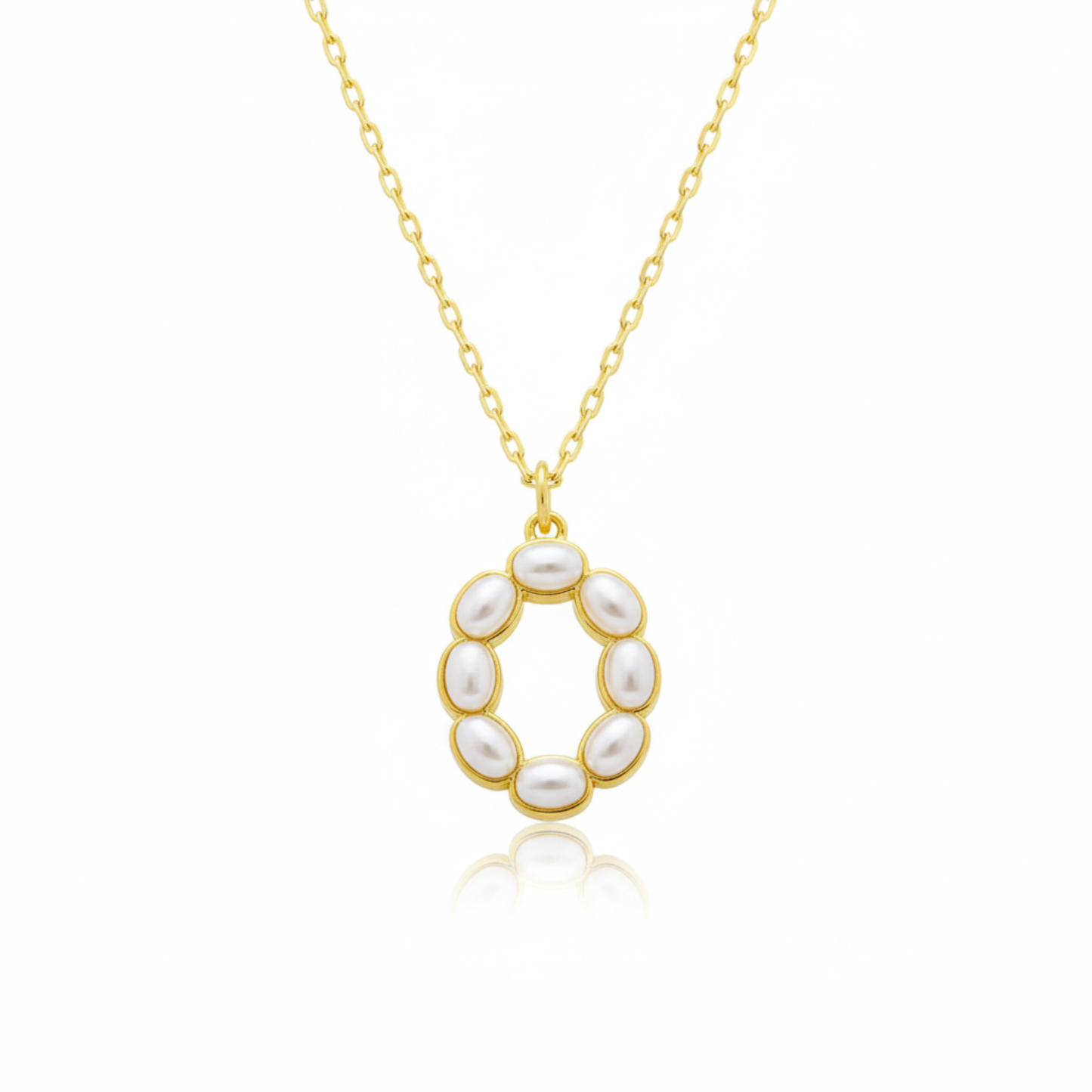 Pearl Mosaic Initial Pendant Necklace: S