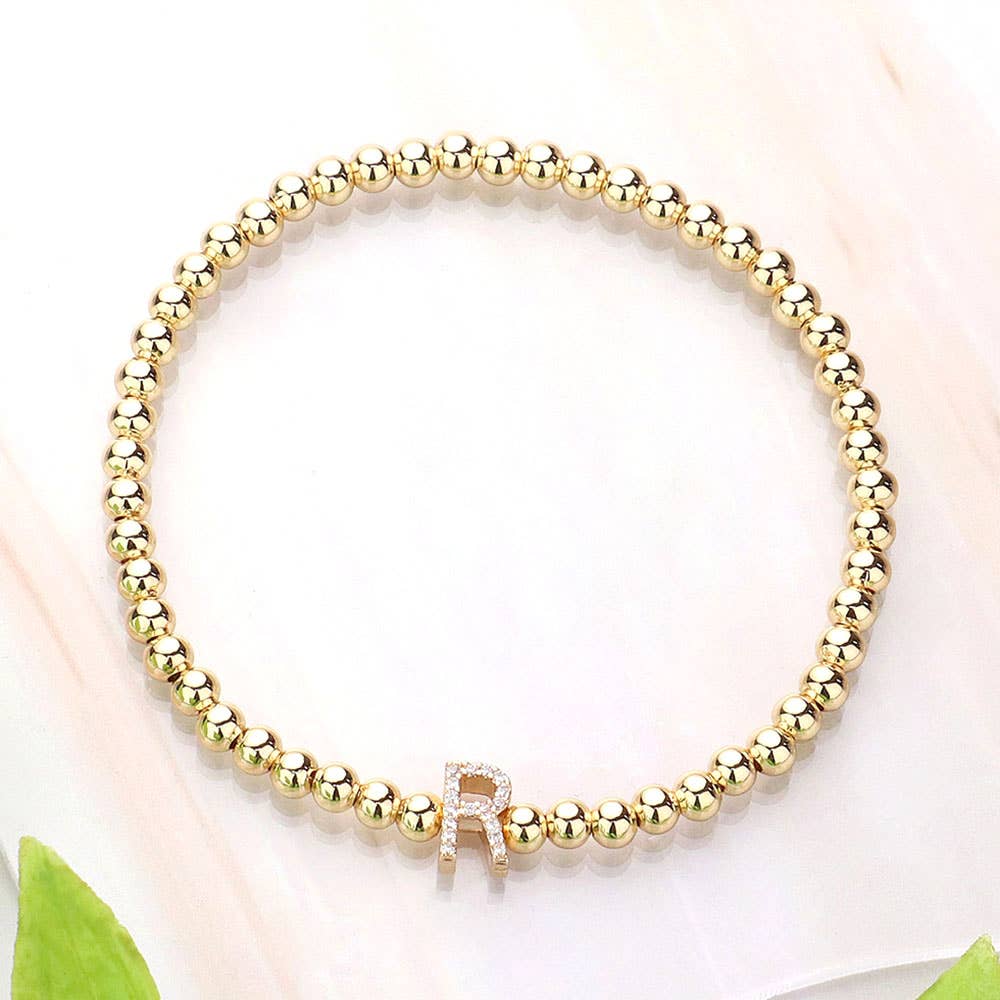 SECRET BOX_  Monogram Initial Stretch Bracelet
: K