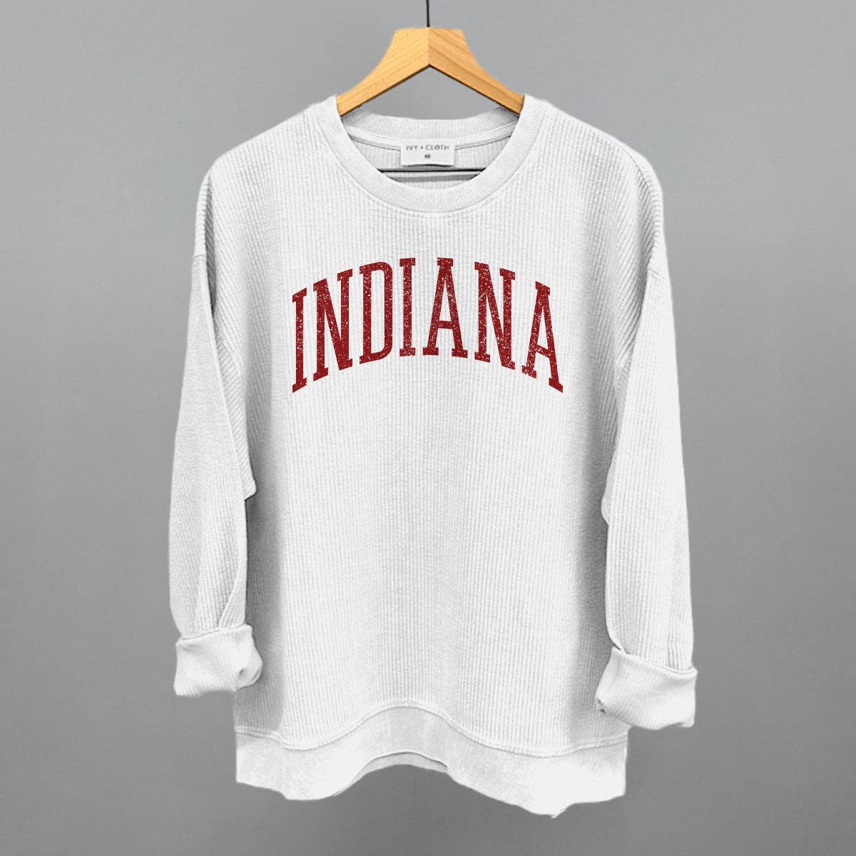 Indiana Arch: White / M / Oversized Corded Crew