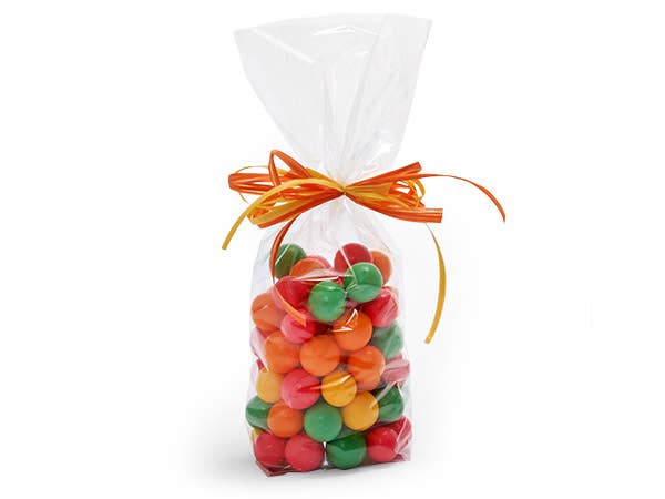 Clear 1.4 MIL Cello Treat Bags with Cardboard Bottom: 2.25x1.5x8.5" / 100
