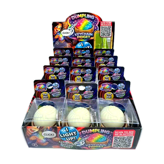Fun Doh Dumpling Light-Up Click Fidget Keychain - 12/Display: Wholesale Price