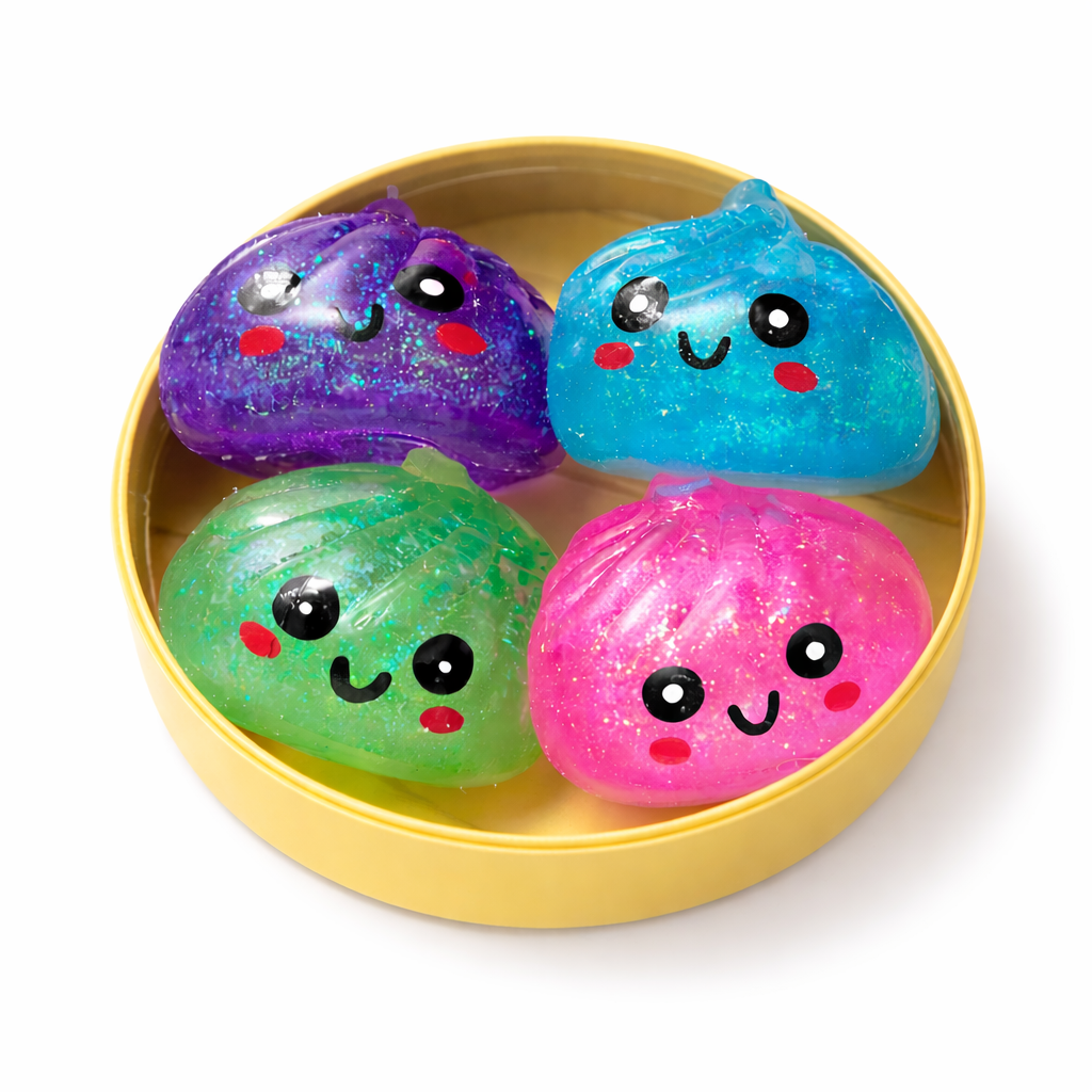 Mini Dumpling Squishy Set (4 Pack) – Case Pack | Cute Sensory Stress Toys