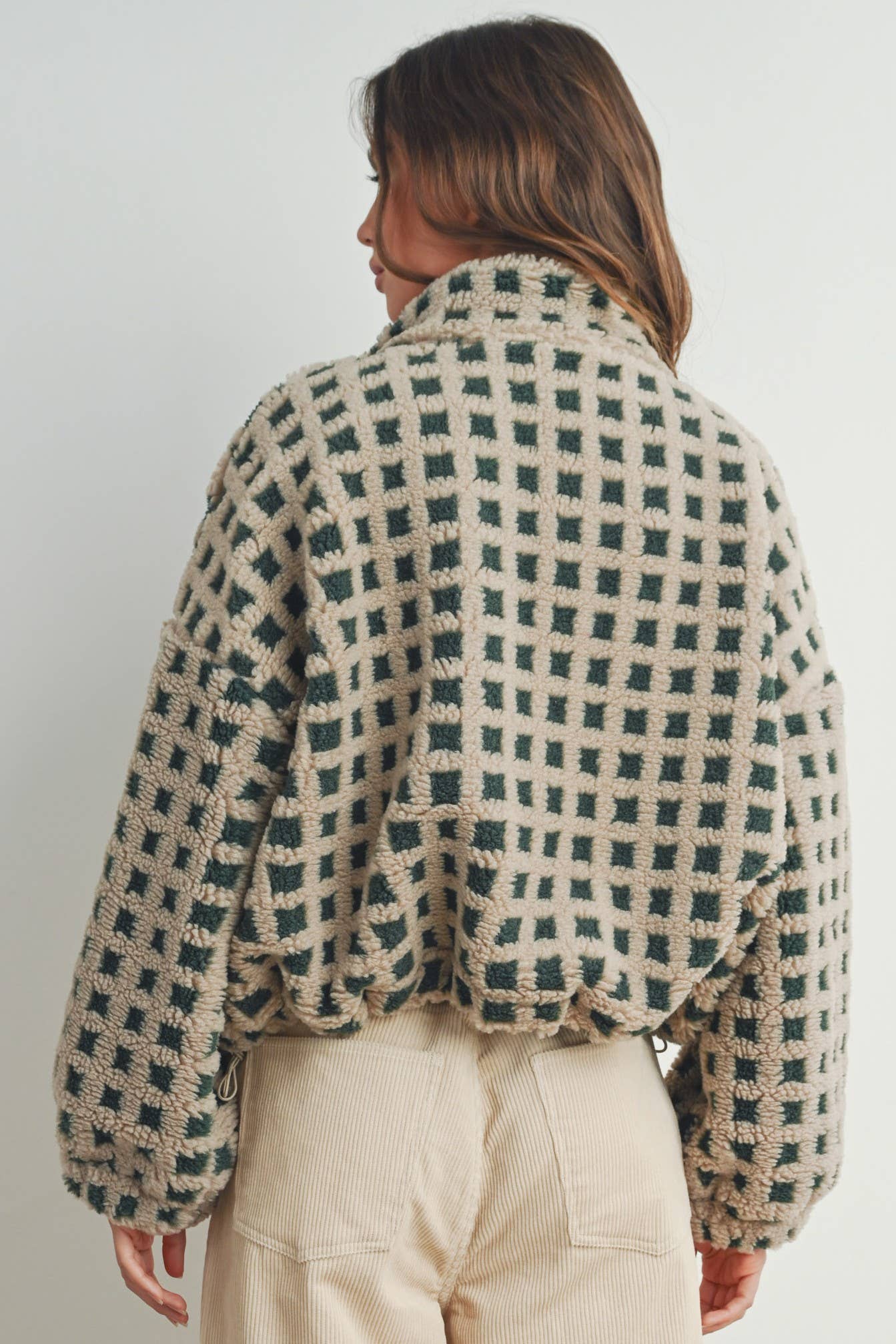 Fuzzy Sherpa Jacket - BMJ7254: TAUPE MULTI / S
