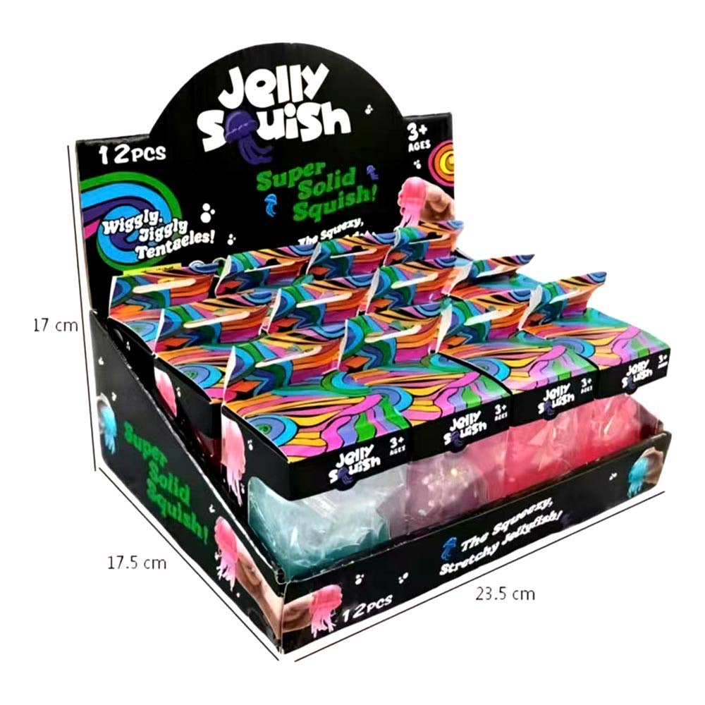 12PCS - Glitter Jellyfish Squeeze Squishy Stress Relief Toy