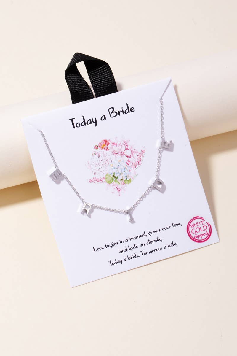 Gold Dipped Bride Charms Chain Necklace: G
