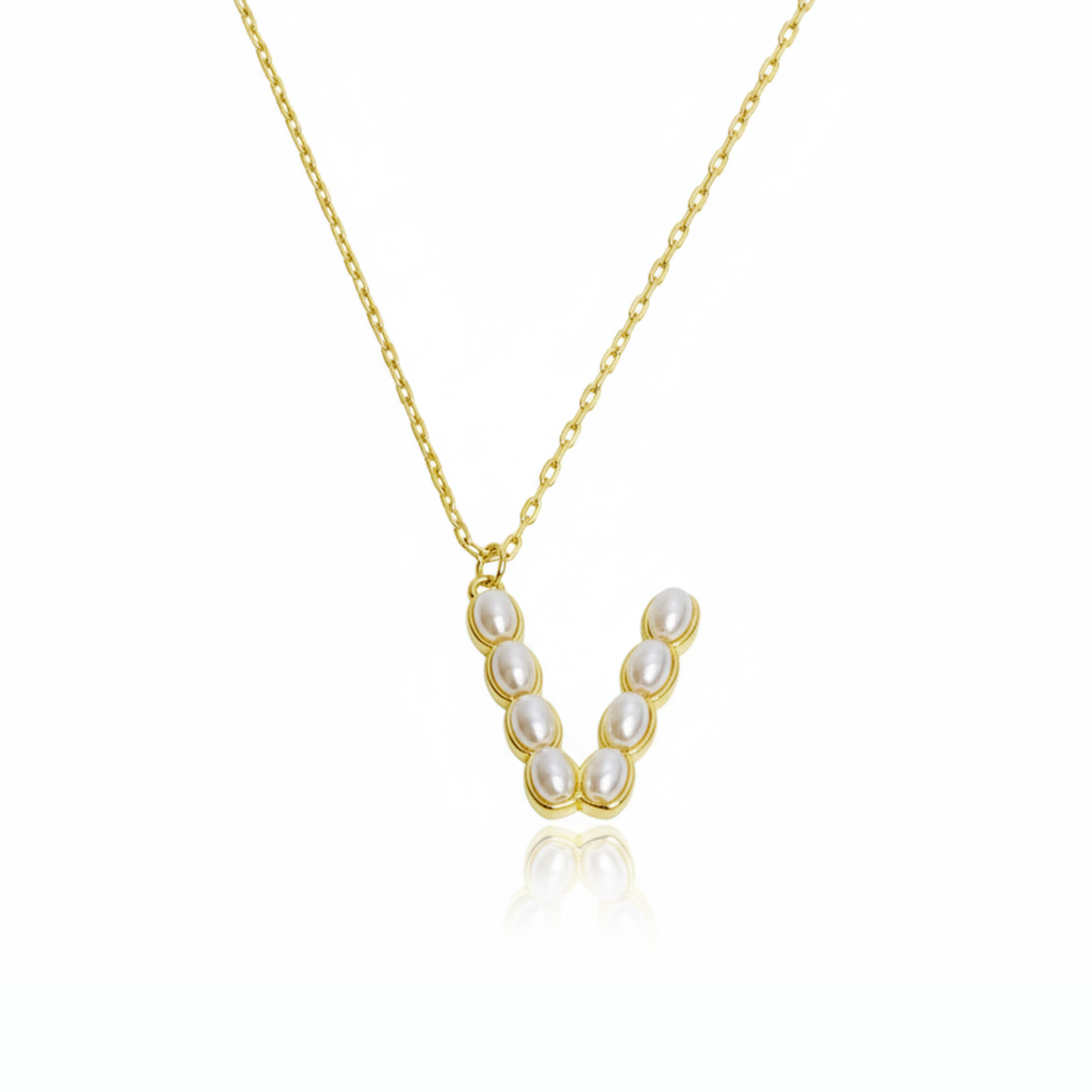 Pearl Mosaic Initial Pendant Necklace: S