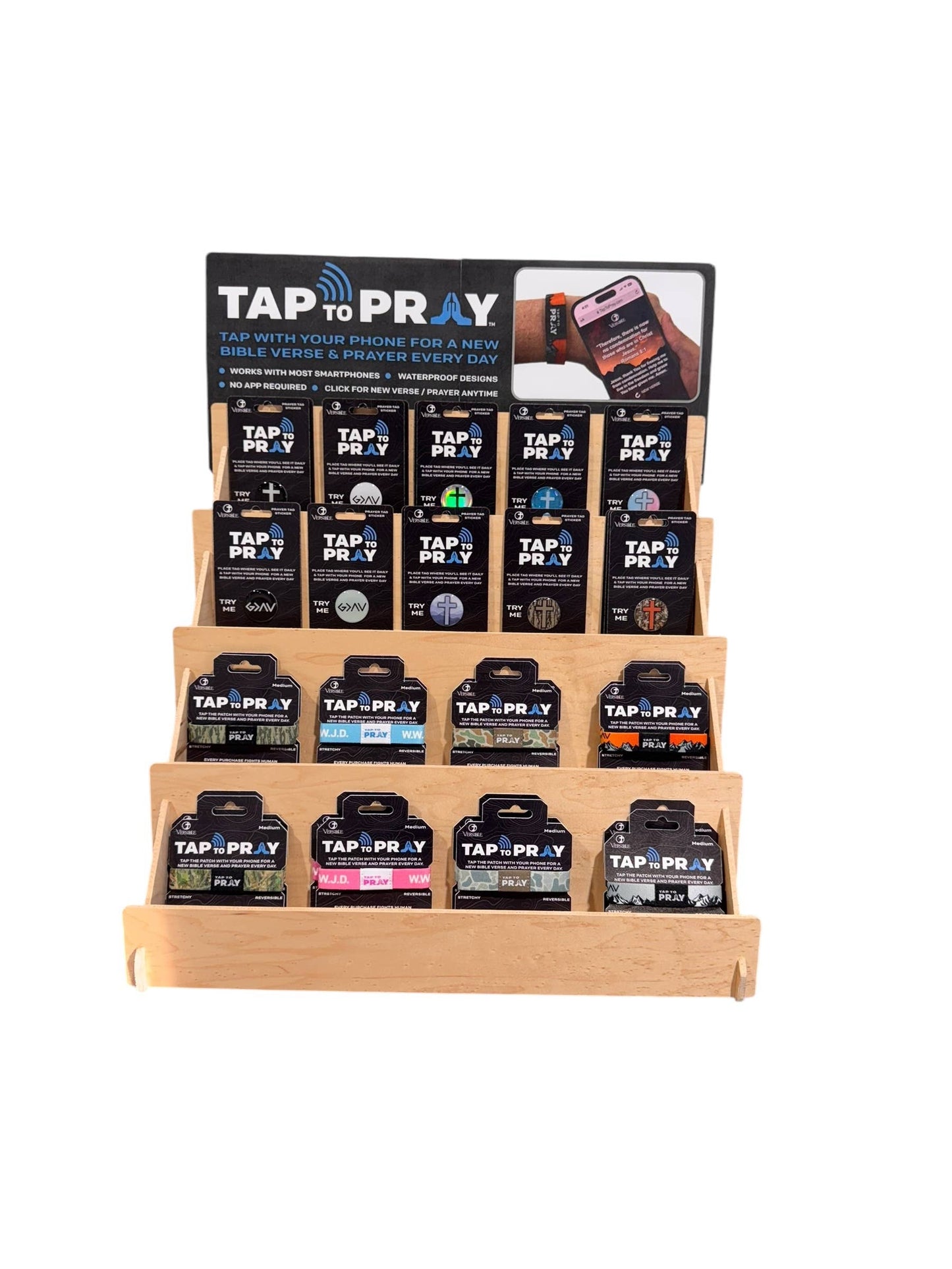 Tap To Pray™ Wristbands - Jesus Is Lord: Large / Jesus is Lord / Powered by Faith