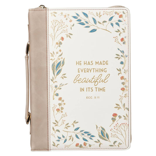 Bible Cover Fashion Cream Everything Beautiful Ecc. 3:11: Extra Large