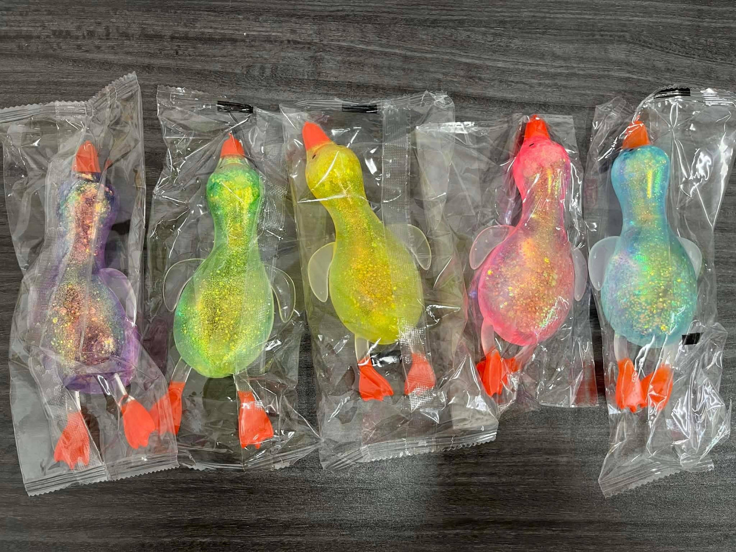 Glitter Duck Squishy- Stretchy Stress Relief Fidget Toy - restock 5/19: Blue