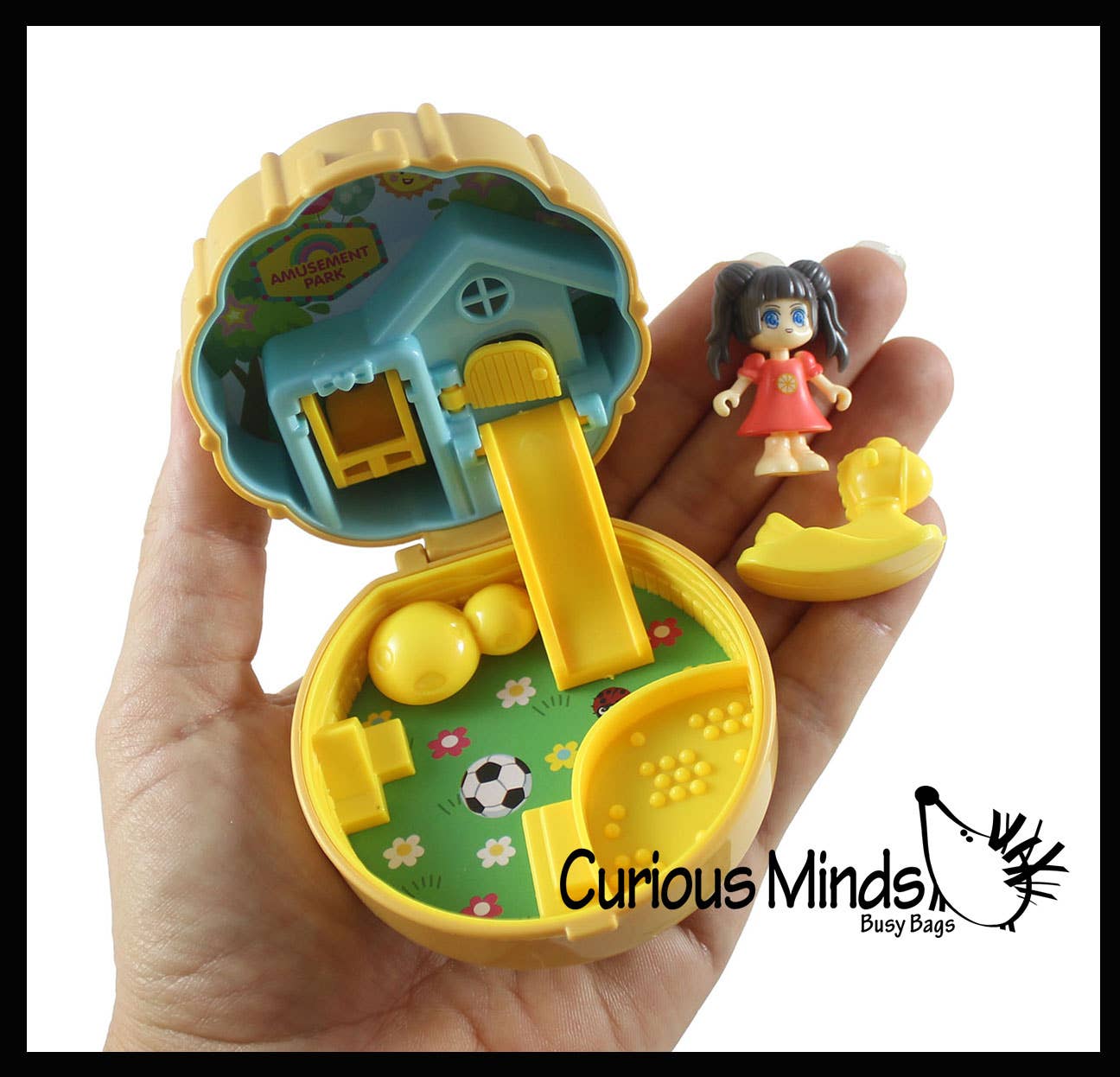 1 Pocket Size Mini Doll Playset - Folding Compact Doll House