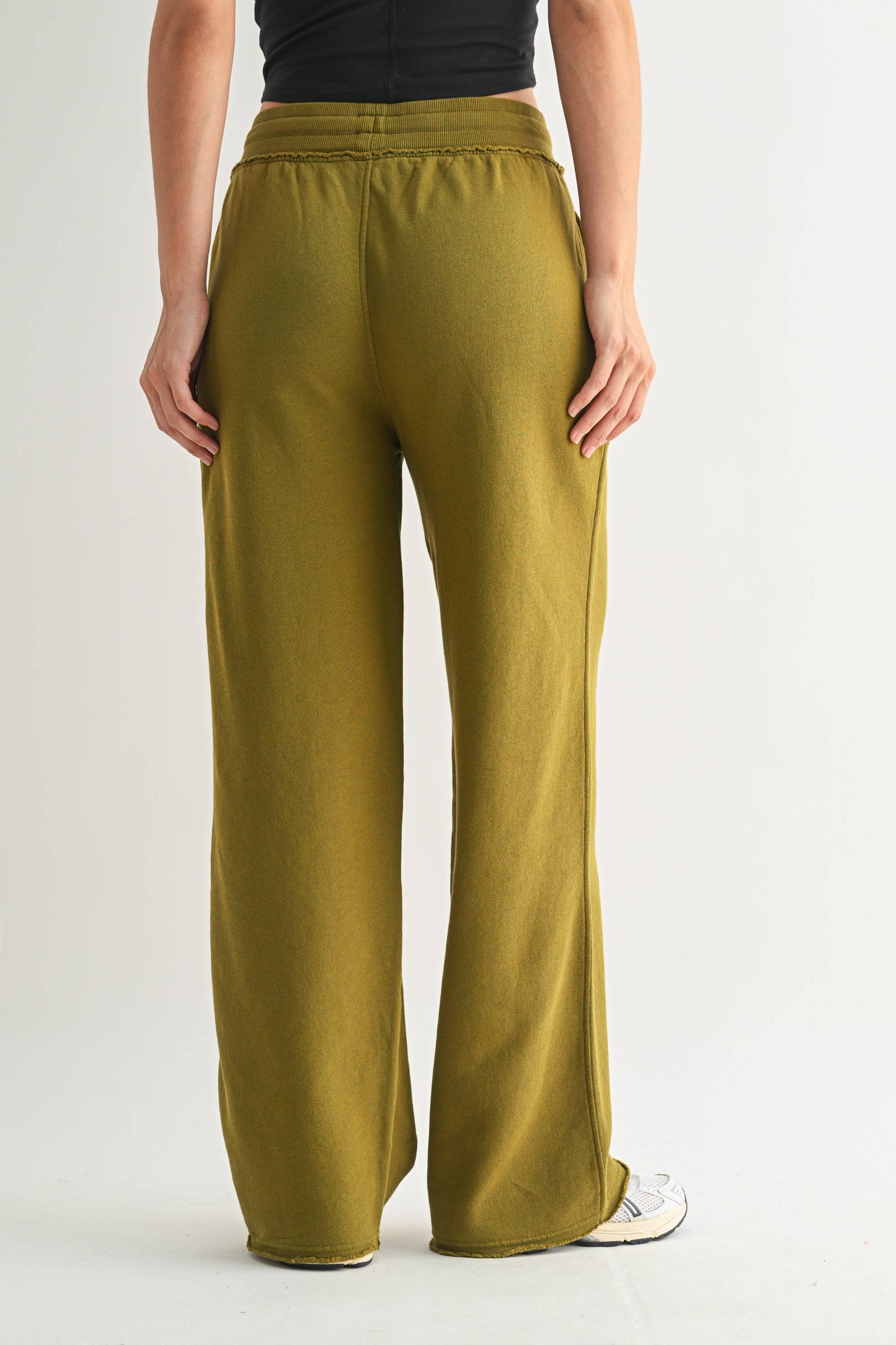 Wide Leg Cotton Core Pants: Black / S:M:L (2:2:2)