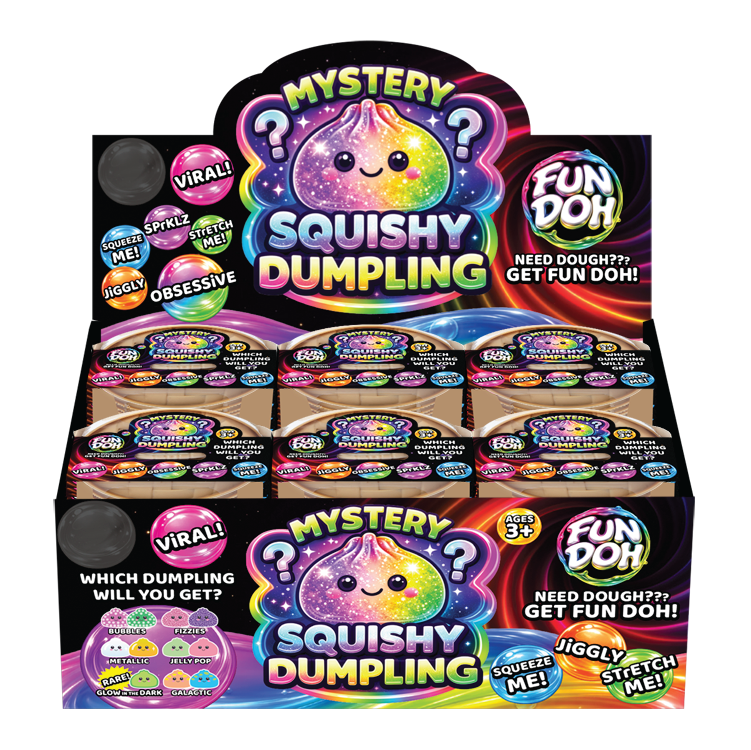 Fun Doh Mystery Dumpling Squishies | 12-Piece Retail Display: Wholesale Price
