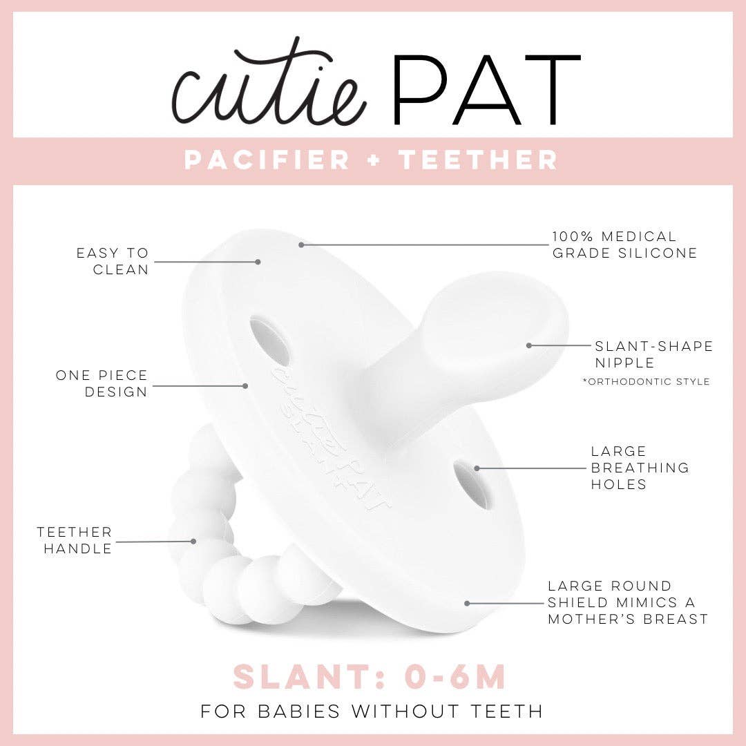 Cutie PAT Slant (0-6m) Pacifier + Teether: Sunshine