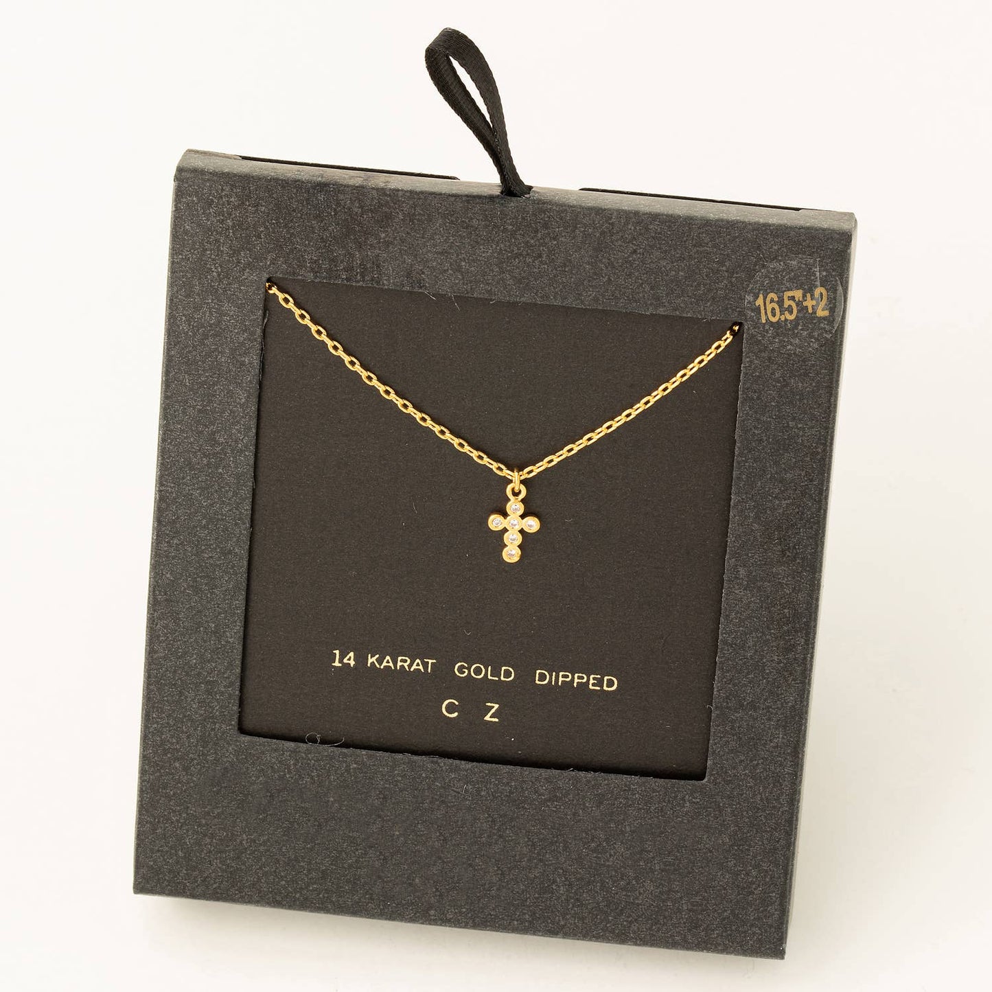 Mini Cz Cross Pendant Necklace: GD